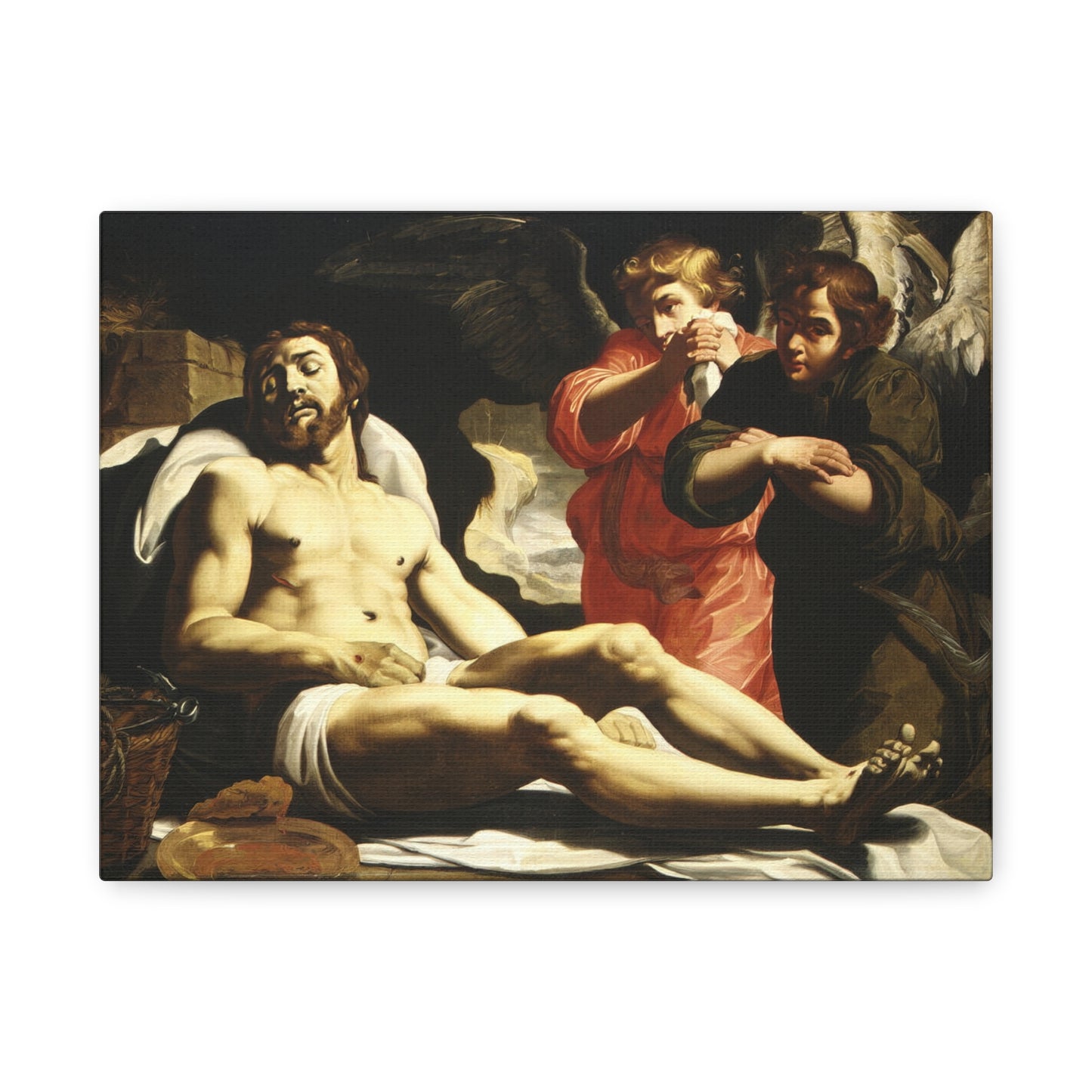 The Dead Christ in the Tomb with Two Angels, Abraham Janssen van Nuyssen (c. 1610)