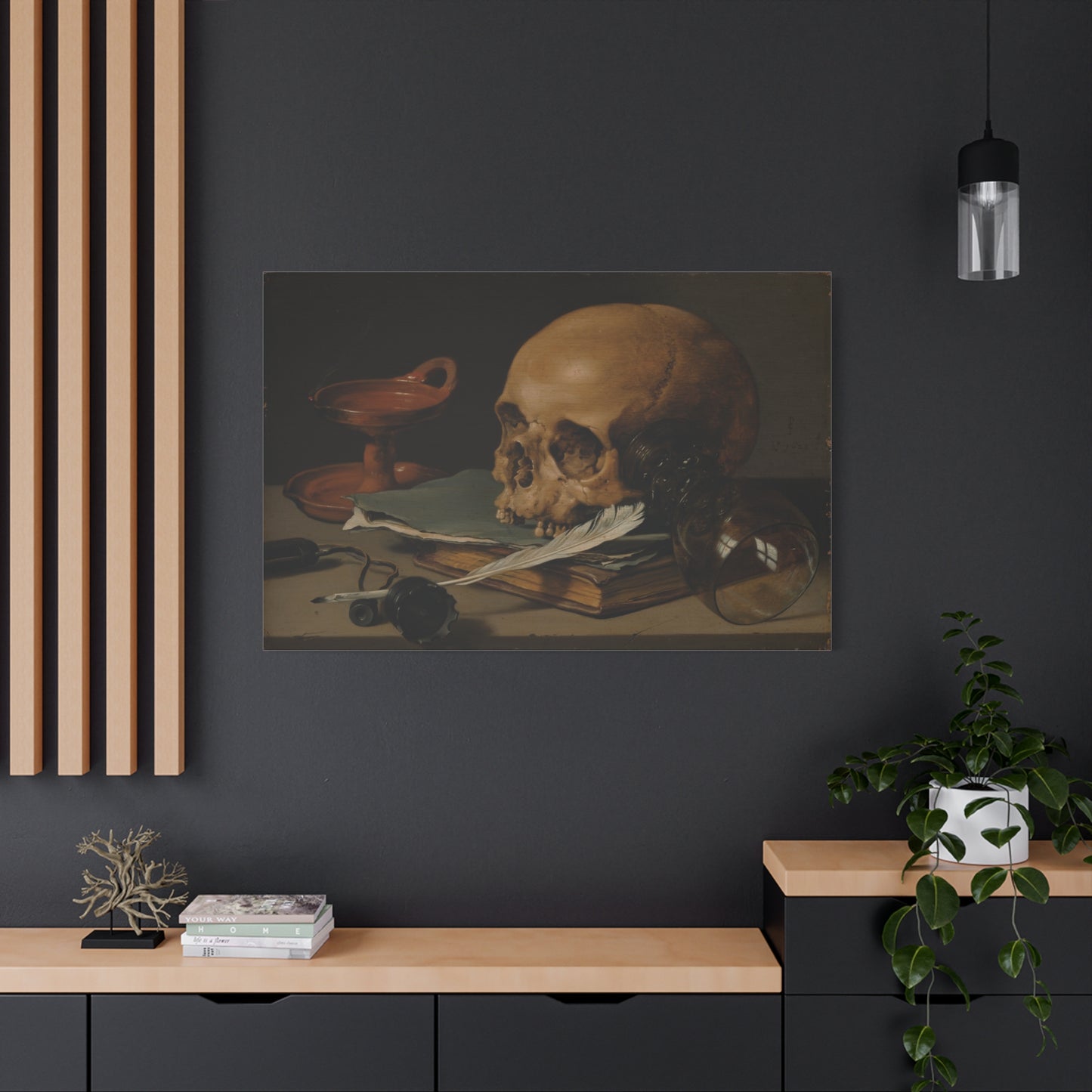 Still Life with a Skull and a Writing Quill, Pieter Claesz (c. 1628)