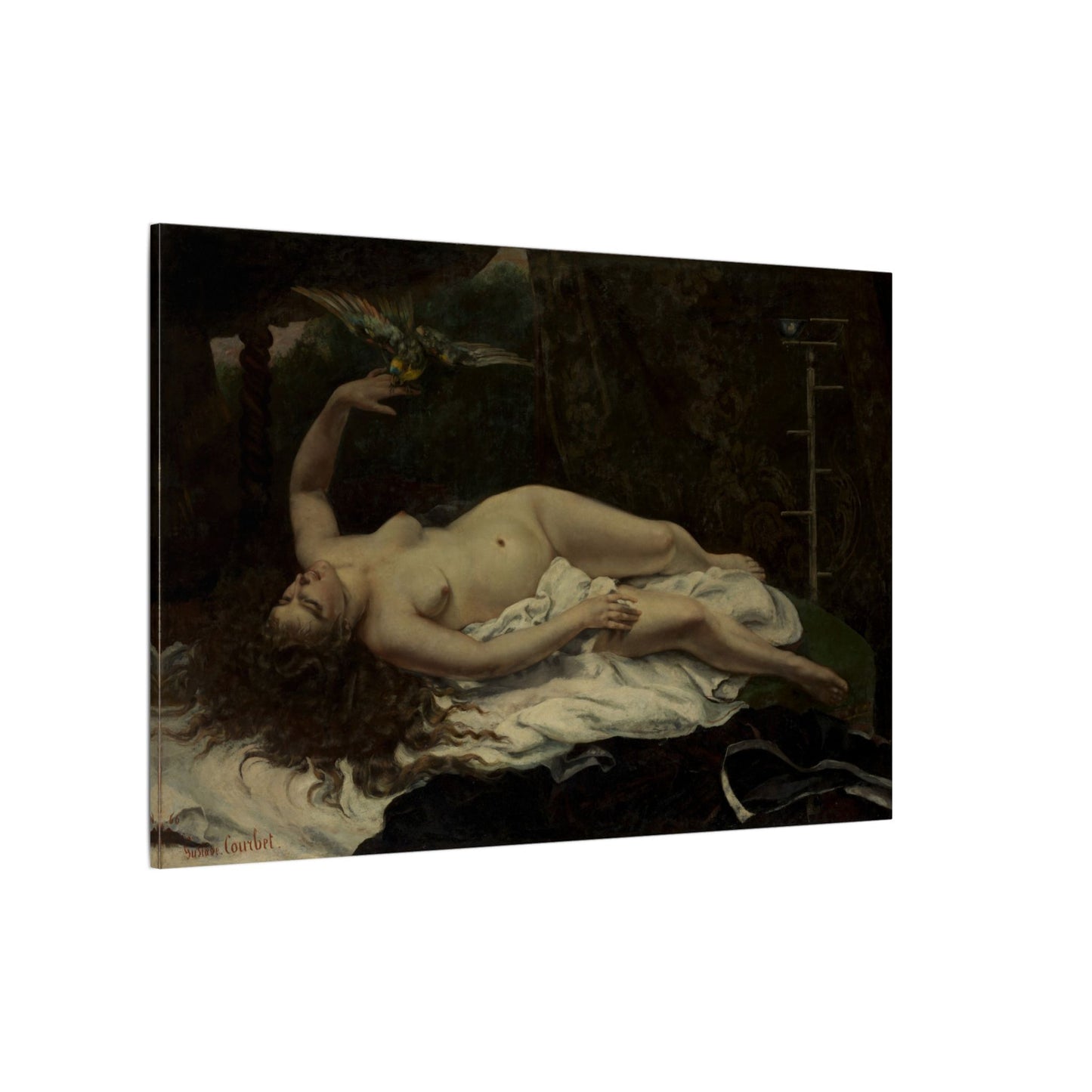 Woman with a Parrot, Gustave Courbet (c. 1866)