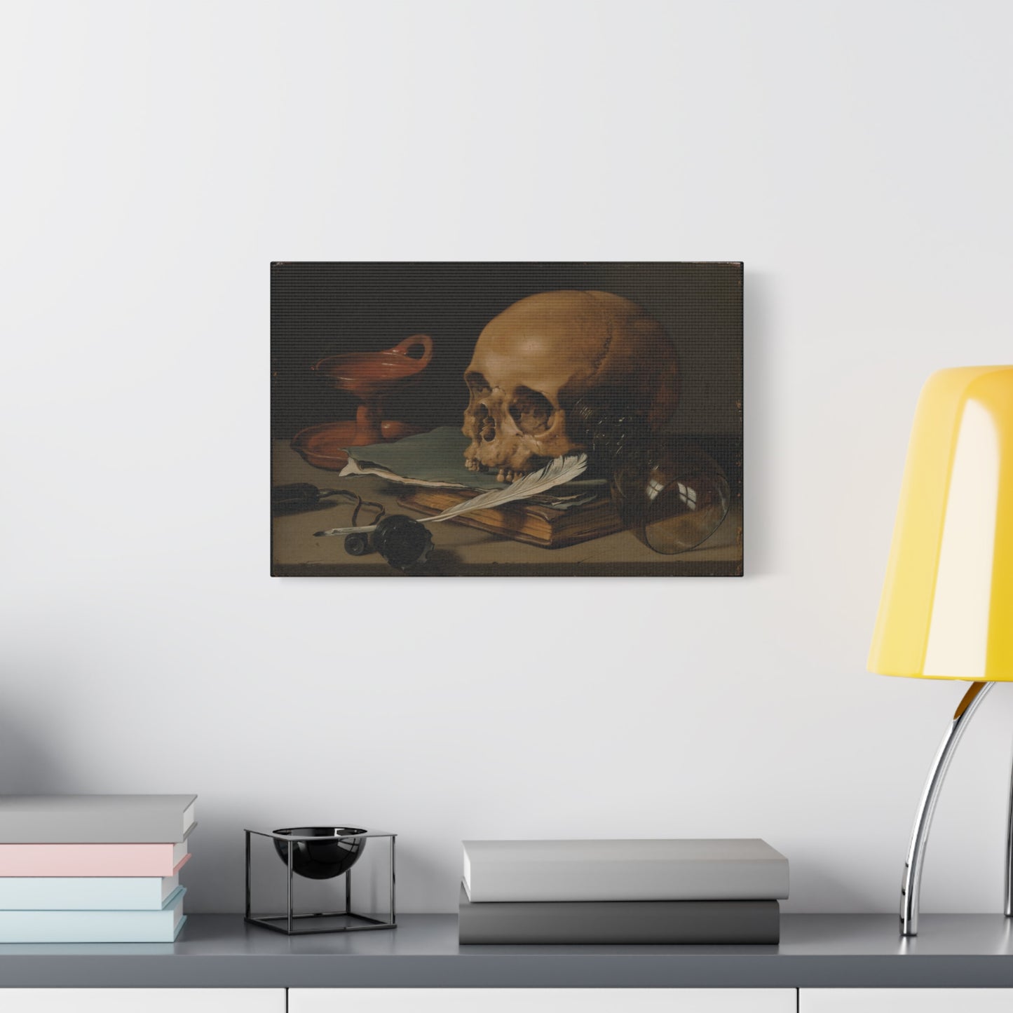 Still Life with a Skull and a Writing Quill, Pieter Claesz (c. 1628)