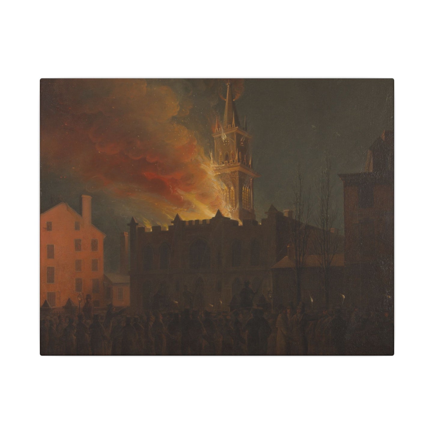 Conflagration of the Masonic Hall, Chestnut Street, Philadelphia, Pennsylvania, Samuel Jones (c. 1819)