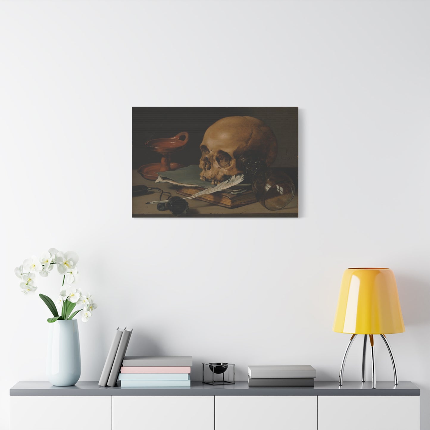Still Life with a Skull and a Writing Quill, Pieter Claesz (c. 1628)