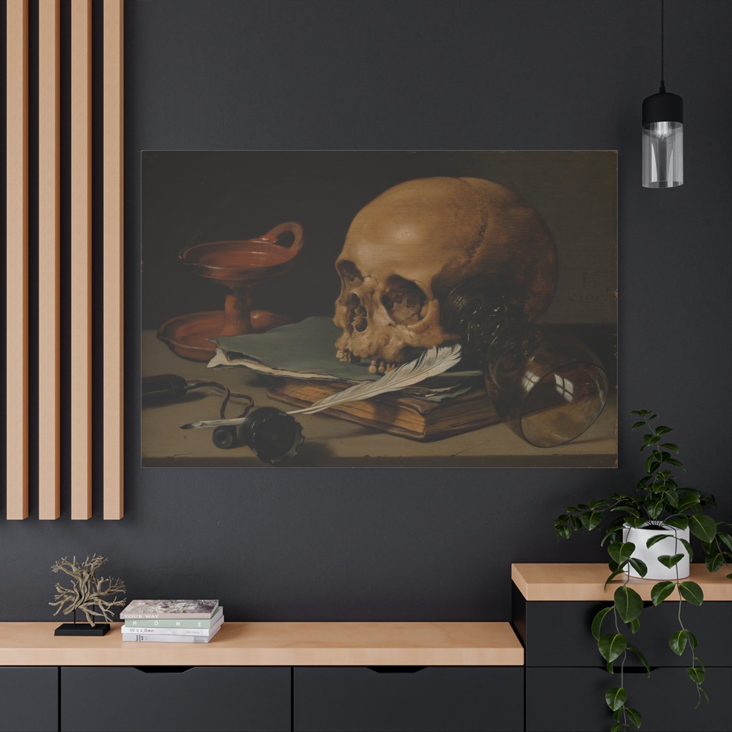 Still Life with a Skull and a Writing Quill, Pieter Claesz (c. 1628)