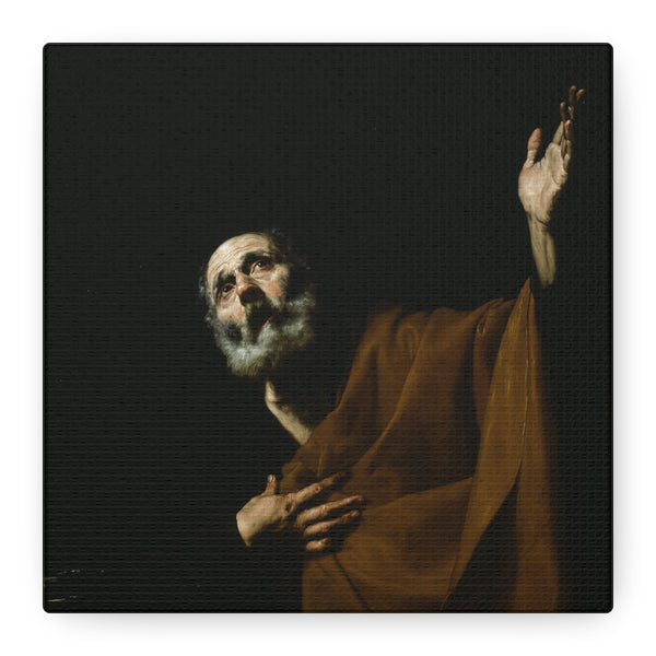 Penitent Saint Peter, Jusepe de Ribera (c. 1630) | 6x6" Mini Series