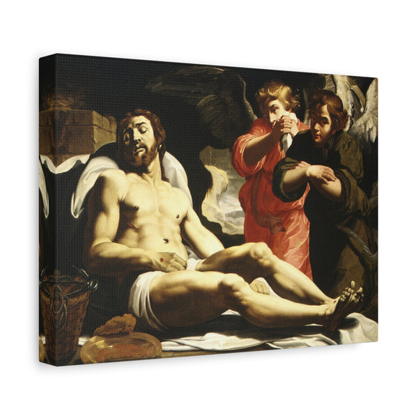 The Dead Christ in the Tomb with Two Angels, Abraham Janssen van Nuyssen (c. 1610)