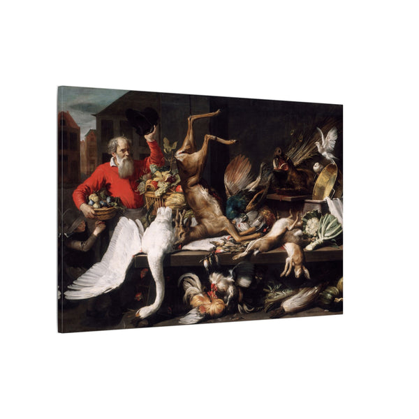 Still Life with Dead Game, Fruits, and Vegetables in a Market, Frans Snyders (1614)