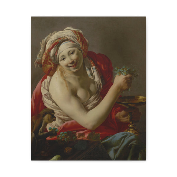 Bacchante with an Ape, Hendrick ter Brugghen 1627