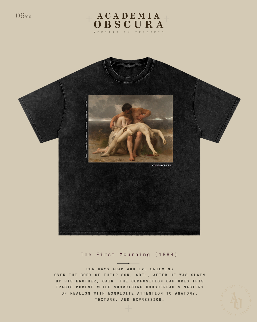 The First Mourning, Bouguereau T-Shirt